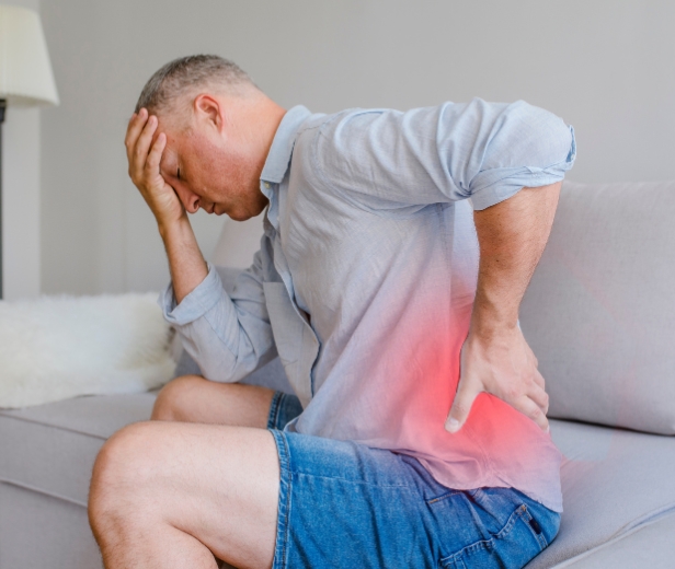 Person walking dog outdoors