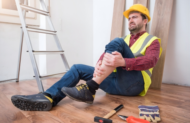 Person walking dog outdoors