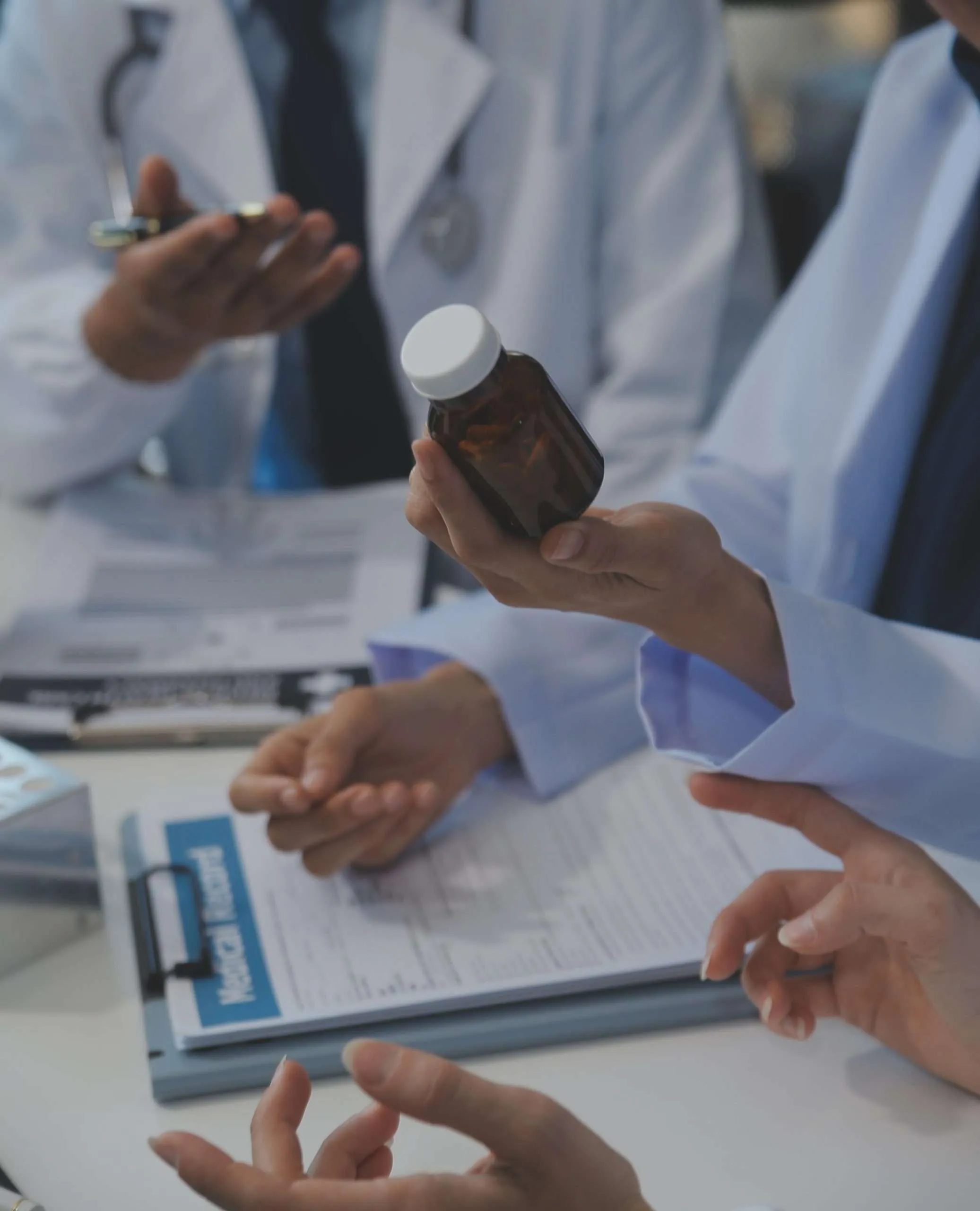 Doctor with medication management